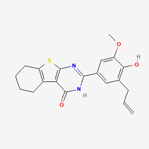 molecular formula C20H20N2O3S B3538389 2-(3-allyl-4-hydroxy-5-methoxyphenyl)-5,6,7,8-tetrahydro[1]benzothieno[2,3-d]pyrimidin-4(3H)-one 