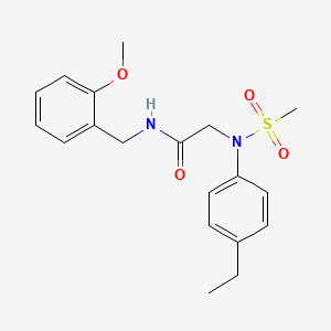 molecular formula C19H24N2O4S B3538391 N~2~-(4-ethylphenyl)-N~1~-(2-methoxybenzyl)-N~2~-(methylsulfonyl)glycinamide 