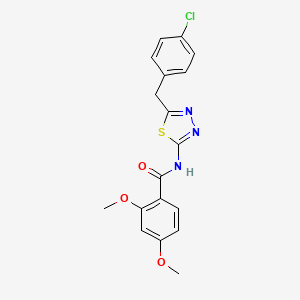 molecular formula C18H16ClN3O3S B3538406 N-[5-(4-chlorobenzyl)-1,3,4-thiadiazol-2-yl]-2,4-dimethoxybenzamide 