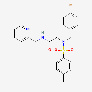 molecular formula C22H22BrN3O3S B3538415 N~2~-(4-bromobenzyl)-N~2~-[(4-methylphenyl)sulfonyl]-N~1~-(2-pyridinylmethyl)glycinamide 