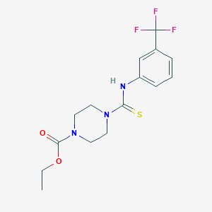 molecular formula C15H18F3N3O2S B3538419 ethyl 4-({[3-(trifluoromethyl)phenyl]amino}carbonothioyl)-1-piperazinecarboxylate 