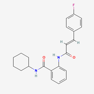 molecular formula C22H23FN2O2 B3538435 N-cyclohexyl-2-{[3-(4-fluorophenyl)acryloyl]amino}benzamide 