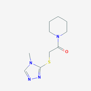 molecular formula C10H16N4OS B353844 2-((4-methyl-4H-1,2,4-triazol-3-yl)thio)-1-(piperidin-1-yl)ethanone CAS No. 392712-95-7