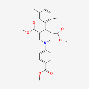 molecular formula C25H25NO6 B3538442 dimethyl 4-(2,5-dimethylphenyl)-1-[4-(methoxycarbonyl)phenyl]-1,4-dihydro-3,5-pyridinedicarboxylate 