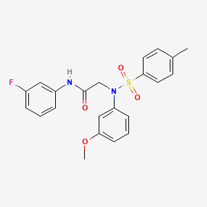 molecular formula C22H21FN2O4S B3538449 N~1~-(3-fluorophenyl)-N~2~-(3-methoxyphenyl)-N~2~-[(4-methylphenyl)sulfonyl]glycinamide 