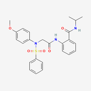 molecular formula C25H27N3O5S B3538468 N-isopropyl-2-{[N-(4-methoxyphenyl)-N-(phenylsulfonyl)glycyl]amino}benzamide 