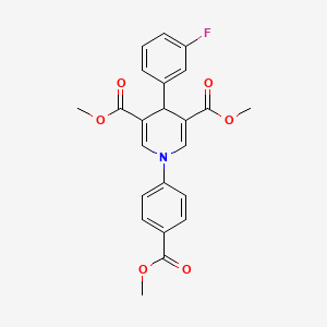 molecular formula C23H20FNO6 B3538485 dimethyl 4-(3-fluorophenyl)-1-[4-(methoxycarbonyl)phenyl]-1,4-dihydro-3,5-pyridinedicarboxylate 