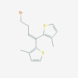 molecular formula C14H15BrS2 B035385 2,2'-(4-Bromobut-1-ene-1,1-diyl)bis(3-methylthiophene) CAS No. 109857-81-0