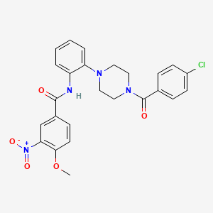 molecular formula C25H23ClN4O5 B3538530 N-{2-[4-(4-chlorobenzoyl)-1-piperazinyl]phenyl}-4-methoxy-3-nitrobenzamide 