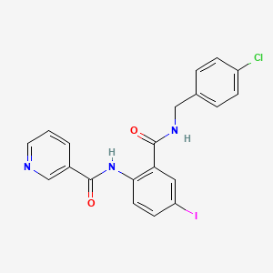 molecular formula C20H15ClIN3O2 B3538550 N-(2-{[(4-chlorobenzyl)amino]carbonyl}-4-iodophenyl)nicotinamide 