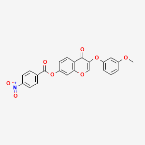 3-(3-methoxyphenoxy)-4-oxo-4H-chromen-7-yl 4-nitrobenzoate