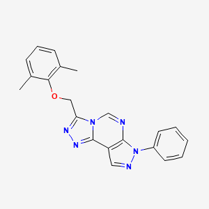 molecular formula C21H18N6O B3538593 3-[(2,6-dimethylphenoxy)methyl]-7-phenyl-7H-pyrazolo[4,3-e][1,2,4]triazolo[4,3-c]pyrimidine 