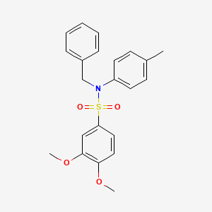 molecular formula C22H23NO4S B3538601 N-benzyl-3,4-dimethoxy-N-(4-methylphenyl)benzenesulfonamide 