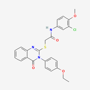 molecular formula C25H22ClN3O4S B3538603 N-(3-chloro-4-methoxyphenyl)-2-{[3-(4-ethoxyphenyl)-4-oxo-3,4-dihydro-2-quinazolinyl]thio}acetamide 