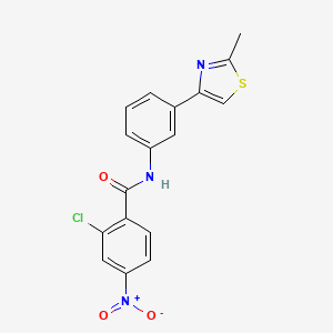 molecular formula C17H12ClN3O3S B3538611 2-chloro-N-[3-(2-methyl-1,3-thiazol-4-yl)phenyl]-4-nitrobenzamide 