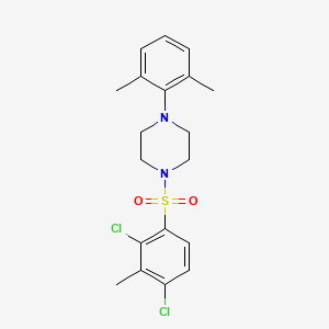 molecular formula C19H22Cl2N2O2S B3538613 1-[(2,4-dichloro-3-methylphenyl)sulfonyl]-4-(2,6-dimethylphenyl)piperazine 