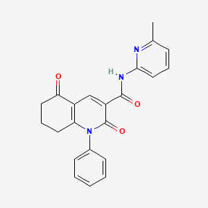 molecular formula C22H19N3O3 B3538619 N-(6-methyl-2-pyridinyl)-2,5-dioxo-1-phenyl-1,2,5,6,7,8-hexahydro-3-quinolinecarboxamide 