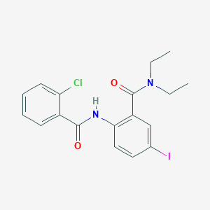 molecular formula C18H18ClIN2O2 B3538633 2-[(2-chlorobenzoyl)amino]-N,N-diethyl-5-iodobenzamide 