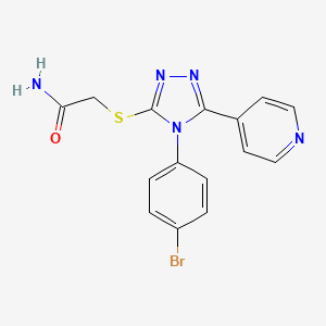 molecular formula C15H12BrN5OS B3538653 2-{[4-(4-bromophenyl)-5-(4-pyridinyl)-4H-1,2,4-triazol-3-yl]thio}acetamide CAS No. 477329-81-0