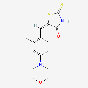 molecular formula C15H16N2O2S2 B3538655 5-[2-methyl-4-(4-morpholinyl)benzylidene]-2-thioxo-1,3-thiazolidin-4-one 