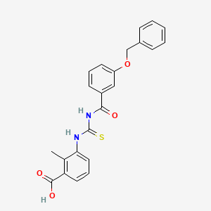 molecular formula C23H20N2O4S B3538668 3-[({[3-(benzyloxy)benzoyl]amino}carbonothioyl)amino]-2-methylbenzoic acid 