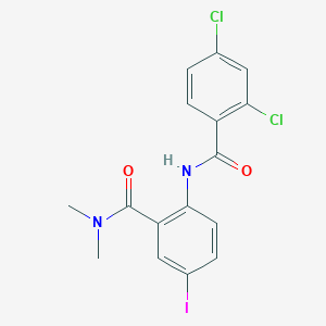 molecular formula C16H13Cl2IN2O2 B3538669 2,4-dichloro-N-{2-[(dimethylamino)carbonyl]-4-iodophenyl}benzamide 