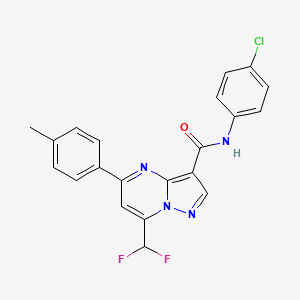 molecular formula C21H15ClF2N4O B3538670 N-(4-chlorophenyl)-7-(difluoromethyl)-5-(4-methylphenyl)pyrazolo[1,5-a]pyrimidine-3-carboxamide 