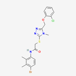 molecular formula C20H20BrClN4O2S B3538683 N-(4-bromo-2,3-dimethylphenyl)-2-({5-[(2-chlorophenoxy)methyl]-4-methyl-4H-1,2,4-triazol-3-yl}thio)acetamide 