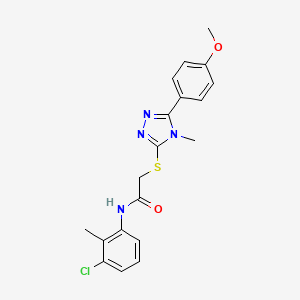 molecular formula C19H19ClN4O2S B3538690 N-(3-chloro-2-methylphenyl)-2-{[5-(4-methoxyphenyl)-4-methyl-4H-1,2,4-triazol-3-yl]thio}acetamide 