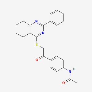 molecular formula C24H23N3O2S B3538697 N-(4-{2-[(2-phenyl-5,6,7,8-tetrahydro-4-quinazolinyl)thio]acetyl}phenyl)acetamide 
