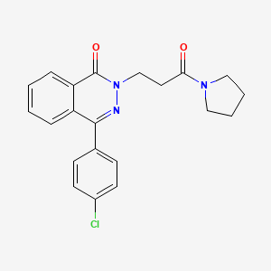 molecular formula C21H20ClN3O2 B3538706 4-(4-chlorophenyl)-2-[3-oxo-3-(1-pyrrolidinyl)propyl]-1(2H)-phthalazinone 