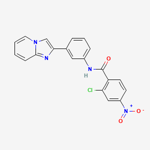 molecular formula C20H13ClN4O3 B3538736 2-chloro-N-(3-imidazo[1,2-a]pyridin-2-ylphenyl)-4-nitrobenzamide 