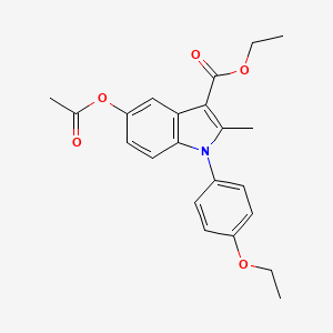 molecular formula C22H23NO5 B3538752 ethyl 5-(acetyloxy)-1-(4-ethoxyphenyl)-2-methyl-1H-indole-3-carboxylate 