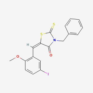 molecular formula C18H14INO2S2 B3538755 3-benzyl-5-(5-iodo-2-methoxybenzylidene)-2-thioxo-1,3-thiazolidin-4-one 