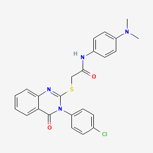 molecular formula C24H21ClN4O2S B3538771 2-{[3-(4-chlorophenyl)-4-oxo-3,4-dihydro-2-quinazolinyl]thio}-N-[4-(dimethylamino)phenyl]acetamide CAS No. 477333-03-2