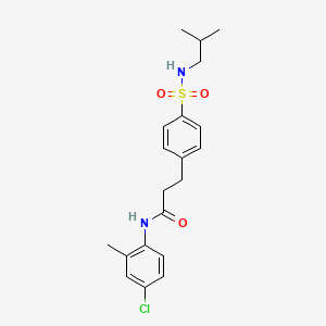 molecular formula C20H25ClN2O3S B3538788 N-(4-chloro-2-methylphenyl)-3-{4-[(isobutylamino)sulfonyl]phenyl}propanamide 