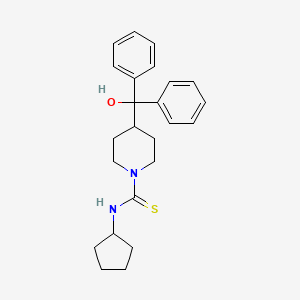 molecular formula C24H30N2OS B3538794 N-cyclopentyl-4-[hydroxy(diphenyl)methyl]-1-piperidinecarbothioamide 