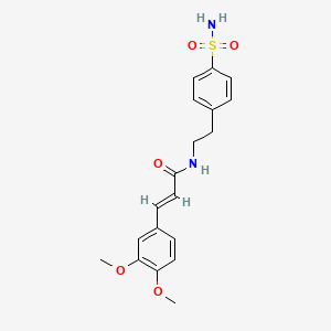 molecular formula C19H22N2O5S B3538806 N-{2-[4-(aminosulfonyl)phenyl]ethyl}-3-(3,4-dimethoxyphenyl)acrylamide 