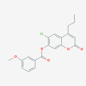 molecular formula C20H17ClO5 B3538809 6-chloro-2-oxo-4-propyl-2H-chromen-7-yl 3-methoxybenzoate 