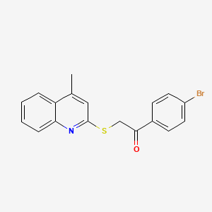 molecular formula C18H14BrNOS B3538813 1-(4-bromophenyl)-2-[(4-methyl-2-quinolinyl)thio]ethanone 
