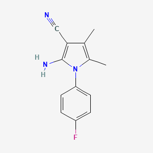 molecular formula C13H12FN3 B3538815 2-amino-1-(4-fluorophenyl)-4,5-dimethyl-1H-pyrrole-3-carbonitrile 