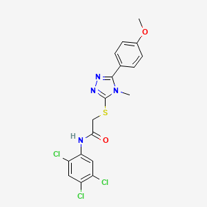 molecular formula C18H15Cl3N4O2S B3538822 2-{[5-(4-methoxyphenyl)-4-methyl-4H-1,2,4-triazol-3-yl]thio}-N-(2,4,5-trichlorophenyl)acetamide 