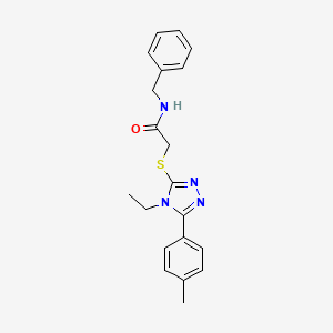molecular formula C20H22N4OS B3538825 N-benzyl-2-{[4-ethyl-5-(4-methylphenyl)-4H-1,2,4-triazol-3-yl]thio}acetamide 