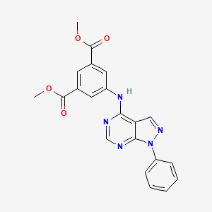 molecular formula C21H17N5O4 B3538834 dimethyl 5-[(1-phenyl-1H-pyrazolo[3,4-d]pyrimidin-4-yl)amino]isophthalate 