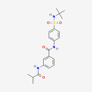molecular formula C21H27N3O4S B3538845 N-{4-[(tert-butylamino)sulfonyl]phenyl}-3-(isobutyrylamino)benzamide 