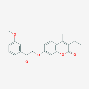 molecular formula C21H20O5 B3538851 3-ethyl-7-[2-(3-methoxyphenyl)-2-oxoethoxy]-4-methyl-2H-chromen-2-one 