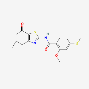 N-(5,5-dimethyl-7-oxo-4,5,6,7-tetrahydro-1,3-benzothiazol-2-yl)-2-methoxy-4-(methylthio)benzamide