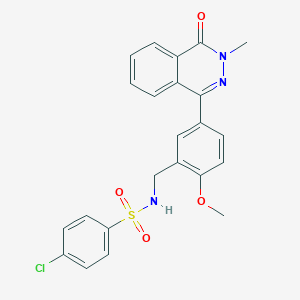 molecular formula C23H20ClN3O4S B3538874 4-chloro-N-[2-methoxy-5-(3-methyl-4-oxo-3,4-dihydro-1-phthalazinyl)benzyl]benzenesulfonamide 
