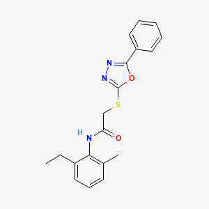 molecular formula C19H19N3O2S B3538906 N-(2-ethyl-6-methylphenyl)-2-[(5-phenyl-1,3,4-oxadiazol-2-yl)thio]acetamide 