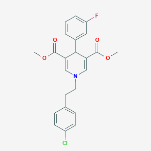 molecular formula C23H21ClFNO4 B3538922 dimethyl 1-[2-(4-chlorophenyl)ethyl]-4-(3-fluorophenyl)-1,4-dihydro-3,5-pyridinedicarboxylate 